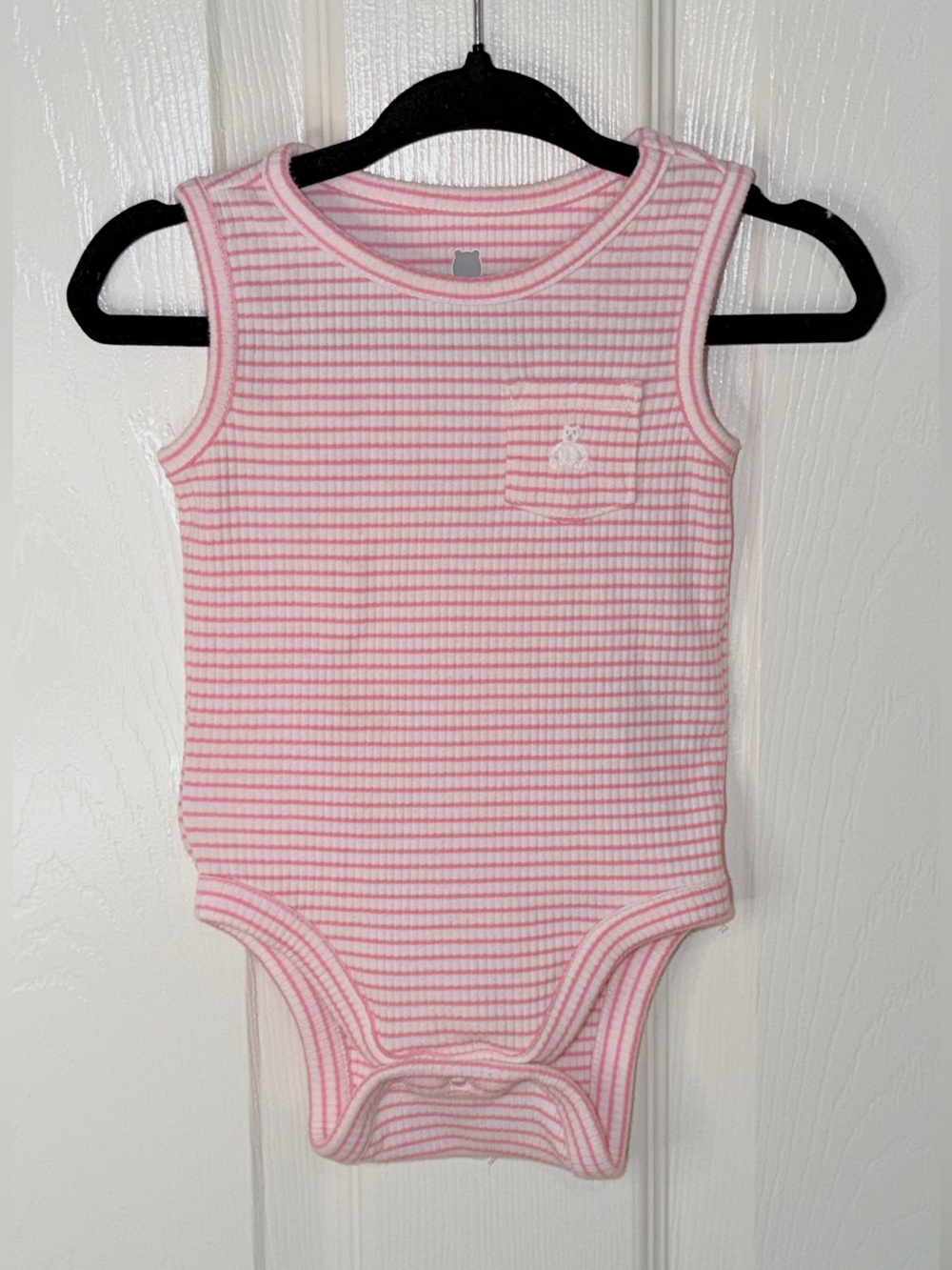 Baby GAP Favorite Pocket Tank Bodysuit, Pink Stripe- 3-6M